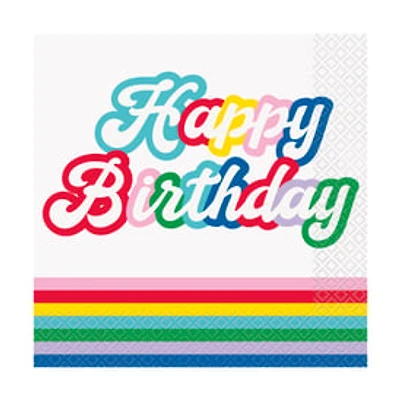 Happy Birthday' Rainbow Paper Napkins 16-Count