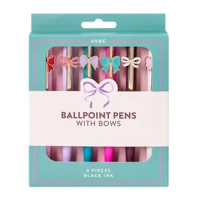 Ballpoint Pens With Bows 6-Pack
