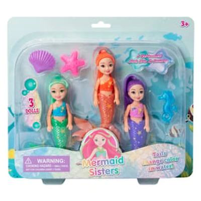 Mermaid Sisters Dolls 3-Count