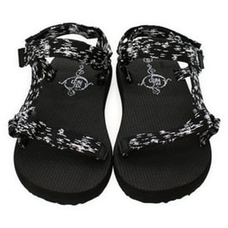Ladies River Shoe Active Sandals - Black & White Straps