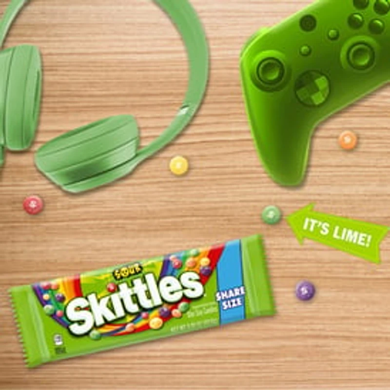 SKITTLES Sour Candy, Share Size, 3.3 oz Bag