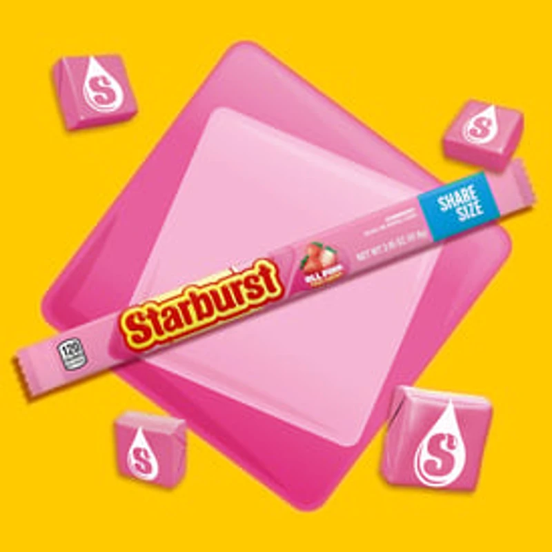 STARBURST All Pink Fruit Chews Chewy Candy, Sharing Size, 3.45 oz Bag