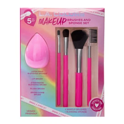 L.A. Colors® Makeup Brushes & Sponge Set 5-Piece