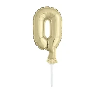 Gold Foil Number Balloon Cake Topper 5in