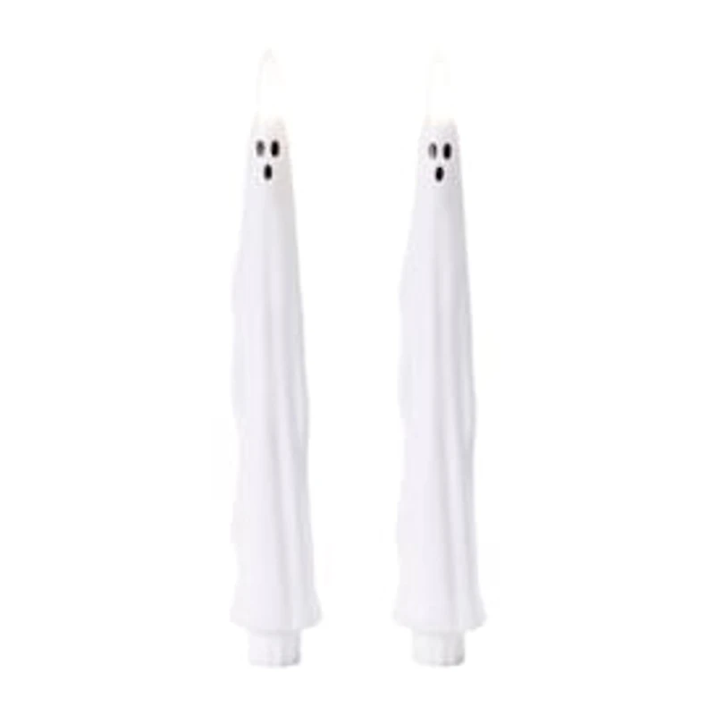 LED Ghost Tapered Candles 2-Pack