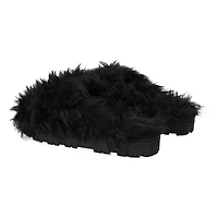 Ladies Faux Fur Fuzzy Slippers
