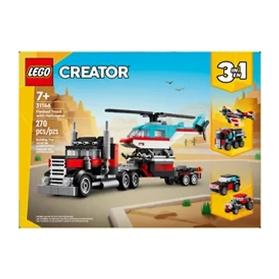 LEGO® Creator™ 3-In-1 Flatbed Truck With Helicopter Building Toy