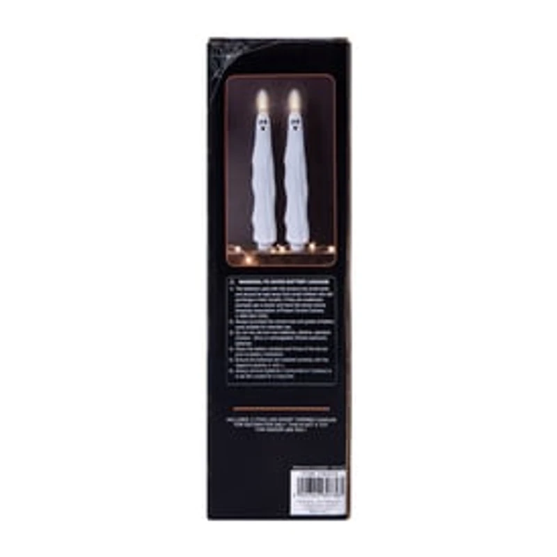 LED Ghost Tapered Candles 2-Pack