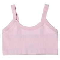 Pink Ribbed Scoop-Neck Bralette