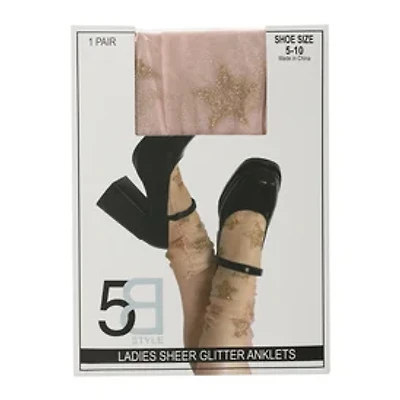 Ladies Glitter Star Sheer Socks