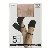 Ladies Glitter Star Sheer Socks