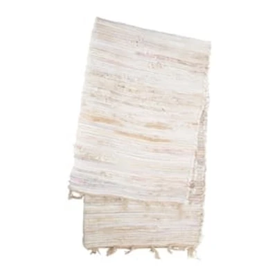 Handwoven White Chindi Rug 3ft x 5ft