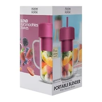 Rechargeable Portable Blender With Handle & Silicone Straw 17oz