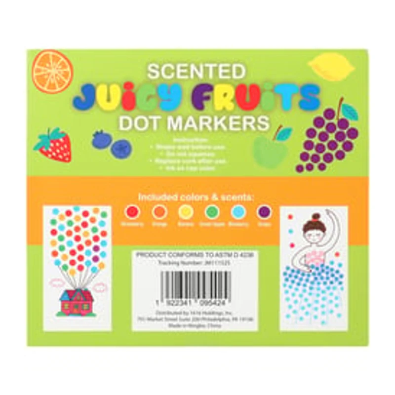 Scented Juicy Fruits Dot Markers 6-Pack