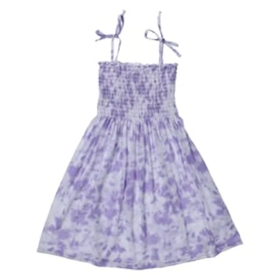 Purple Tie-Dye Smocked Sundress