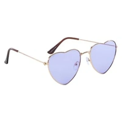Ladies Heart Shaped Wire Rim Sunglasses