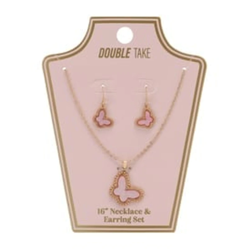Butterfly Necklace & Earring Set 16in