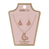 Butterfly Necklace & Earring Set 16in