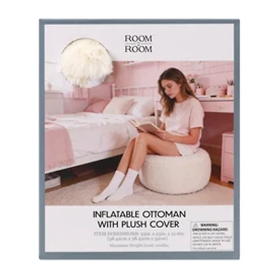 Inflatable Ottoman With Plush Cover