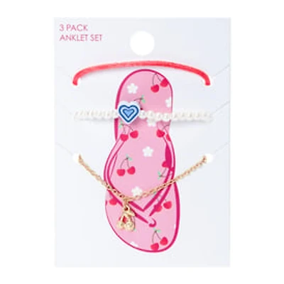 Assorted Anklet Set 3-Count