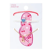 Assorted Anklet Set 3-Count