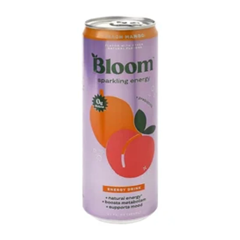 Bloom™ Peach Mango Prebiotics Sparkling Energy Drink 12oz