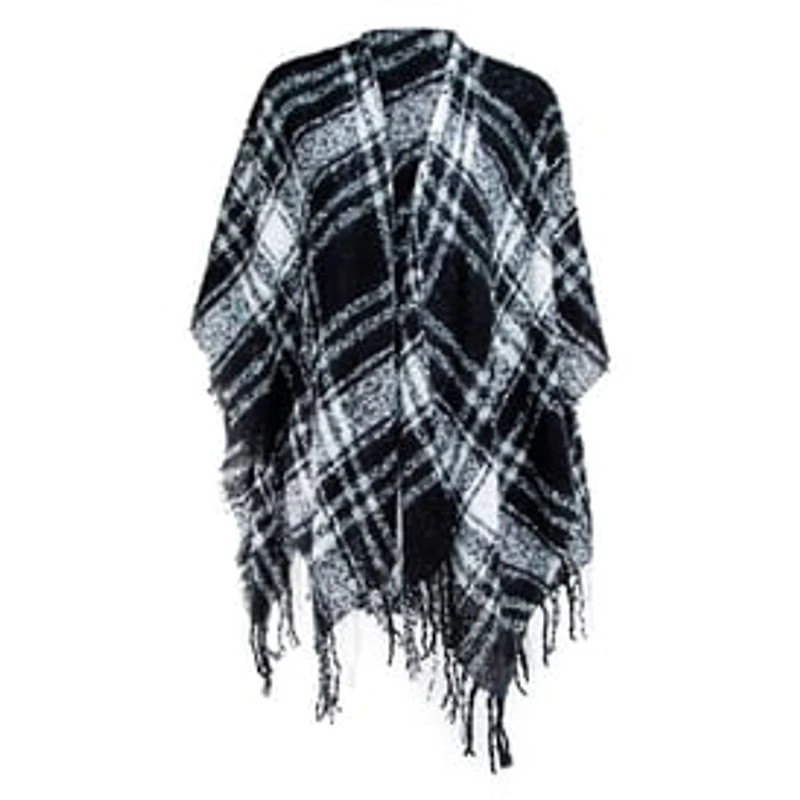 Plaid Woven Ruana Wrap