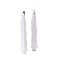 LED Ghost Tapered Candles 2-Pack