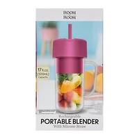 Rechargeable Portable Blender With Handle & Silicone Straw 17oz