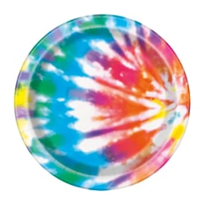 7in Tie Dye Paper Dessert Plates 8-Count