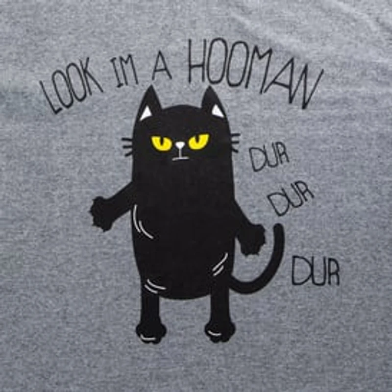 Look, I'm A Hooman, Dur Dur Dur' Cat Graphic Tee - Xl