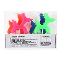Birthday Pick Candles Balloon Dogs 4-Pack