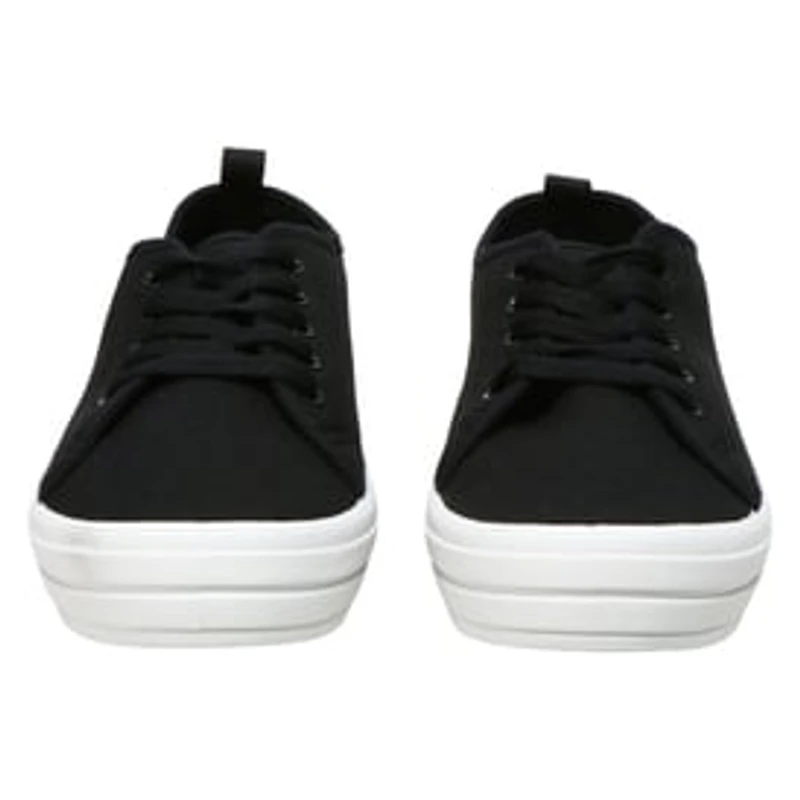 Ladies Black Tonal Lace-Up Sneakers