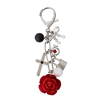 Charmed Goth Rose Cluster Key Ring