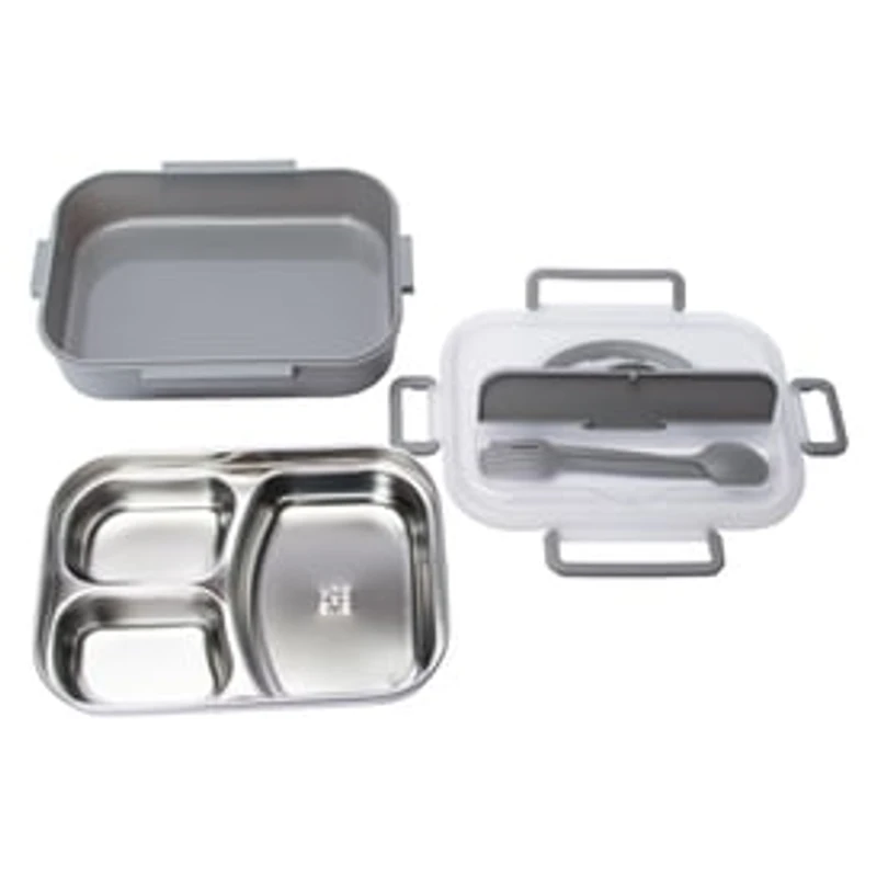 4-Piece Stainless Steel Bento Box 9.5in x 6.7in