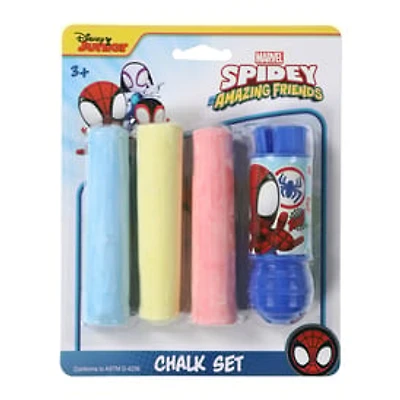 Disney Junior Spidey & His Amazing Friends Jumbo Chalk Set With Holder 4-Piece