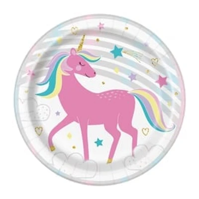 9in Magical Unicorn Paper Dinner Plates 8-Count