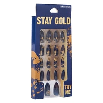 Press-On Nails, Stay Gold 18-Count