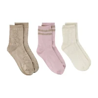 Juniors Shortie Crew Socks 3-Pairs
