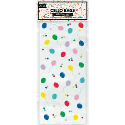 Balloon Cellophane Treat Bags 20-Count
