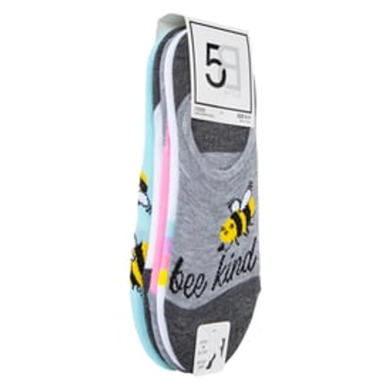 Ladies 'Bee Kind' Low-Cut Socks 5-Pack