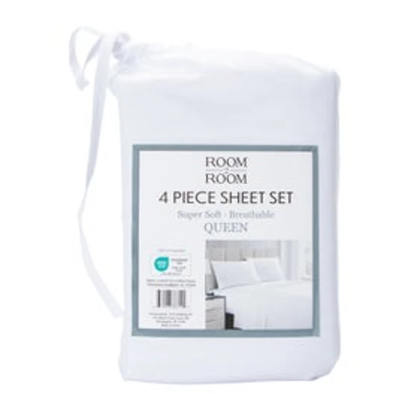 Queen Size 4-Piece Sheet Set - White