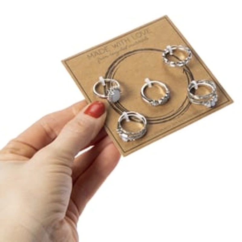 Made With Love Recycled Material Rings 7-Piece Set