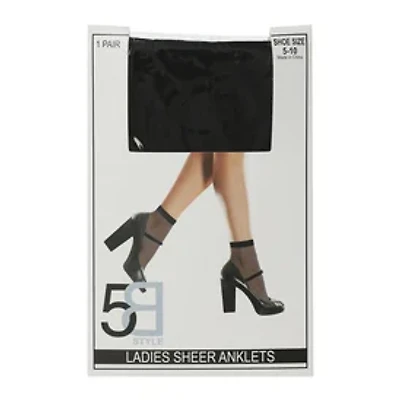 Ladies Black Sheer Socks
