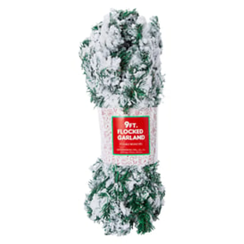 Flocked Greenery Garland 9ft