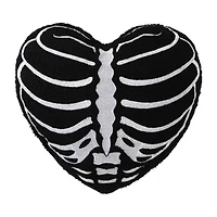 Halloween Skeleton Rib Heart Pillow