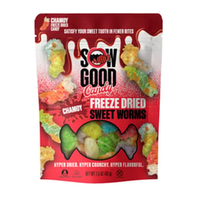 Sow Good Chamoy Freeze Dried Sweet Worms Candy 1.5oz
