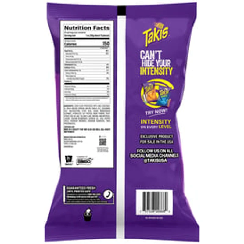 Takis Fuego Rolled Tortilla Chips, Hot Chili Pepper And Lime Artificially Flavored, 9.9oz Bag