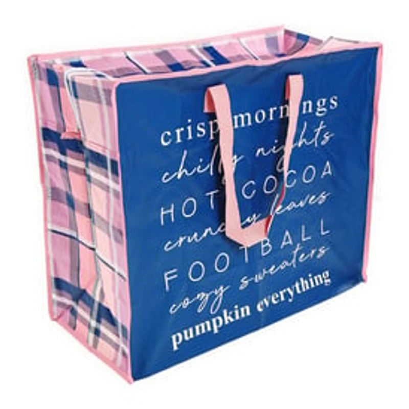 Jumbo Shopping Tote Bag w/ Zipper 22in x 18.5in - Fall Essentials