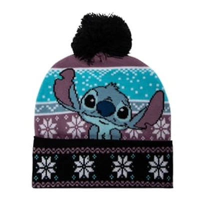 Disney Stitch Christmas Pom Pom Beanie Hat
